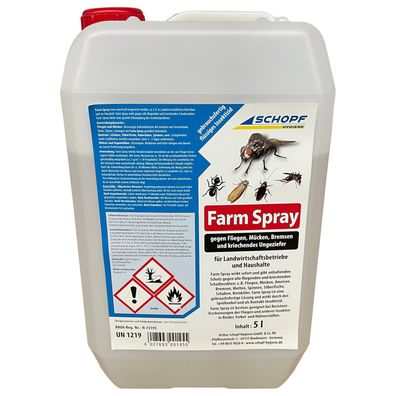 Schopf Farm Spray - gebrauchsfertiges Stallfliegenspray, 5 Liter