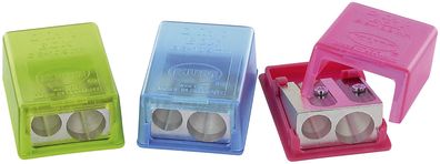 KUM 1032021 Spitzdose doppelt flach - 2in1 Box, farbig sortiert