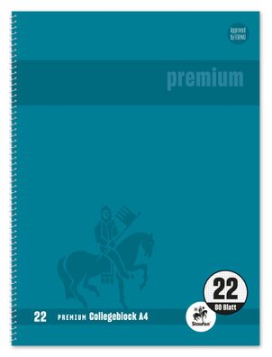 Staufen® 734451388 Collegeblock Premium LIN 22 - A4, 80 Blatt, 90 g/qm, grün,