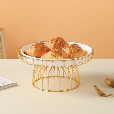 Etagere Goldkäfig Design Porzellan für Dessert Cake Stand Party Dekoration Obst