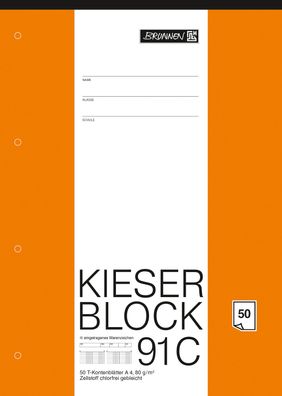 Brunnen 1042931 KIESER-Block A4 KIESER 07 0091, T-Konten