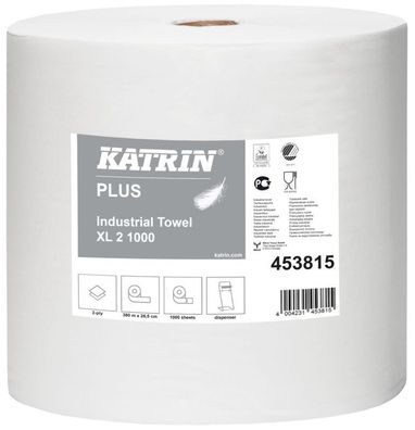 KATRIN® 453815 Wischtuch Plus Industrial XL weiß, 2-lagig, 1000 Blatt