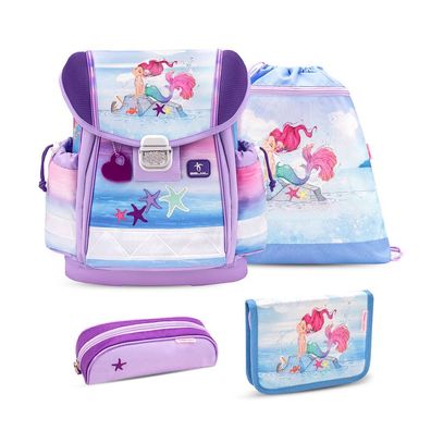 Belmil Classy ergonomisches Schulranzen-Set 4-teilig "Beautiful Mermaid" mit Brust