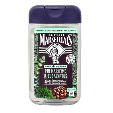 Le Petit Marseillais Duschgel Pin Maritime & Eukalyptus - 250ml, erfrischende Pflege