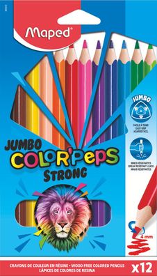 maped M863312 12 maped COLOR'PEPS STRONG Jumbo Buntstifte farbsortiert