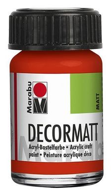 Marabu 1401 39 030 Decormatt Acryl, Zinnoberrot hell 030, 15 ml