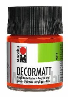 Marabu 1401 05 030 Decormatt Acryl, Zinnoberrot hell 030, 50 ml