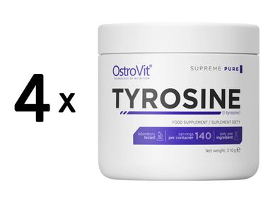 4 x OstroVit Supreme Pure Tyrosine Powder (210g) Unflavoured