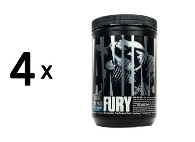 4 x Universal Nutrition Animal Fury (30 serv) Blue Raspberry