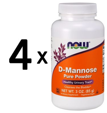 4 x NOW Foods D-Mannose, Powder - 85g