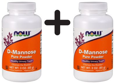 2 x NOW Foods D-Mannose, Powder - 85g