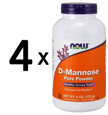 4 x D-Mannose, Pure Powder - 170g