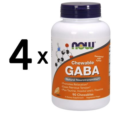 4 x GABA Chewable with Taurine, Inositol and L-Theanine - 90 chewables