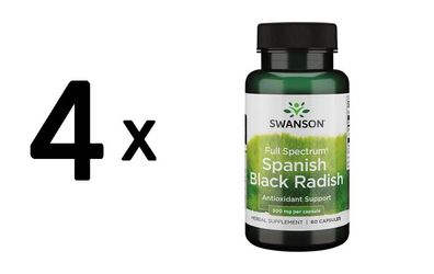 4 x Full-Spectrum Spanish Black Radish, 500mg - 60 caps