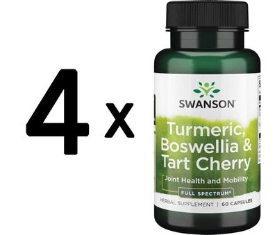 4 x Turmeric, Boswellia & Tart Cherry - 60 caps