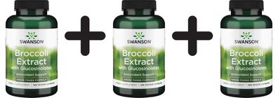 3 x Broccoli Extract with Glucosinolates, 600mg Extra-Strength - 120 vcaps