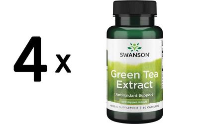 4 x Green Tea Extract, 500mg - 60 caps