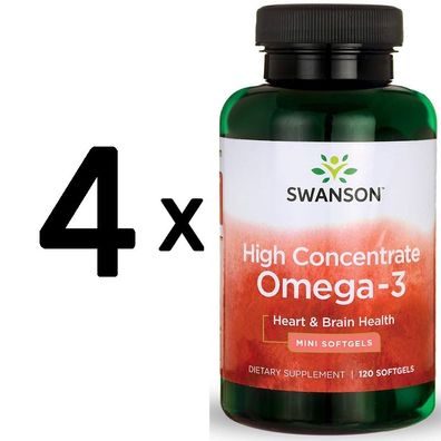 4 x High Concentrate Omega-3 - 120 softgels