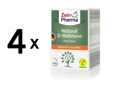 4 x Natural D-Mannose Powder - 100g