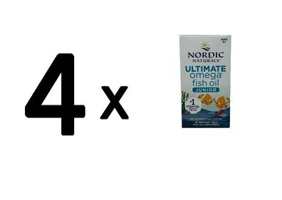 4 x Ultimate Omega Fish Oil Junior, 680mg Strawberry - 90 mini softgels