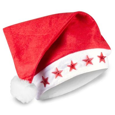 Weihnachtsmütze mit LED-Stern
