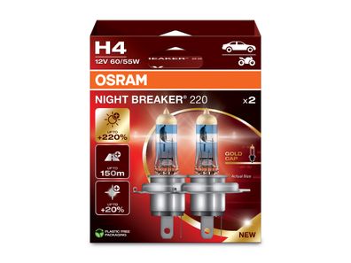 OSRAM H4 12V 60/55W P43t NIGHT Breaker® 220 + 220% 2 St