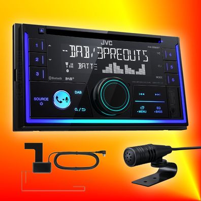 JVC KW-DB93BT DAB+ FM Autoradio DAB-Antenne Mikrofon CD Bluetooth VarioColor USB