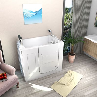 Sitzwanne Whirlpool Badewanne mit Tür S08WP-B-L 110x68cm