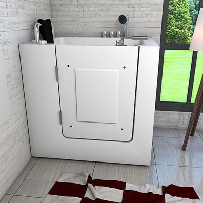 Sitzwanne Whirlpool Badewanne mit Tür S02WP-TH-A-L 78x100cm