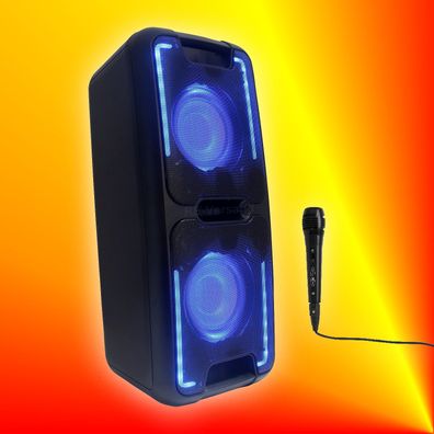 Reflexion PS08BT Lautsprecher Akku Bluetooth Karaoke-Funktion Licht Mikrofon USB