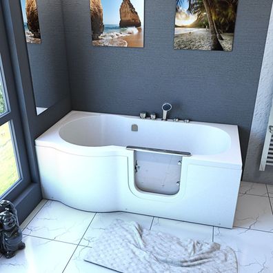 Seniorenwanne mit Tür Whirlpool S12-AIR-R-ALL Badewanne 85x170cm