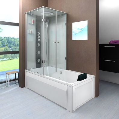 Dusche Wanne Kombination K05-R02 Duschkabine 90x180 cm