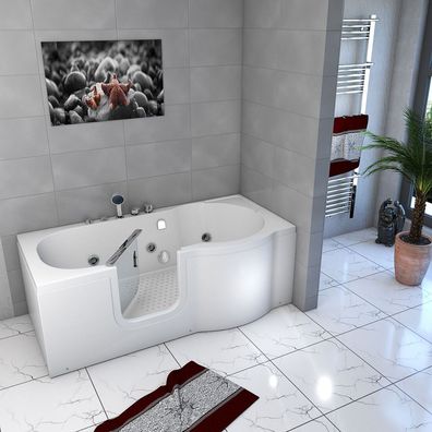 Seniorenwanne mit Tür Whirlpool S12-WP-L Badewanne 170x85cm