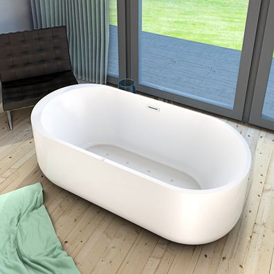 freistehende Badewanne Wanne F16 170x80cm Whirlpool mit Luftmassage