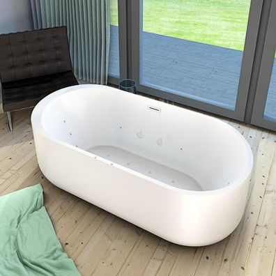 freistehende Badewanne Wanne F26 170x80cm Whirlpool Luft & Wasser