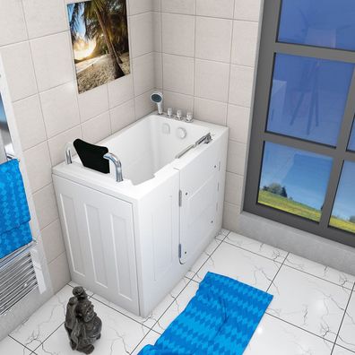 Sitzbadewanne Senioren Wanne Sitzwanne mit Tür S08-TH-C-L 110x68cm