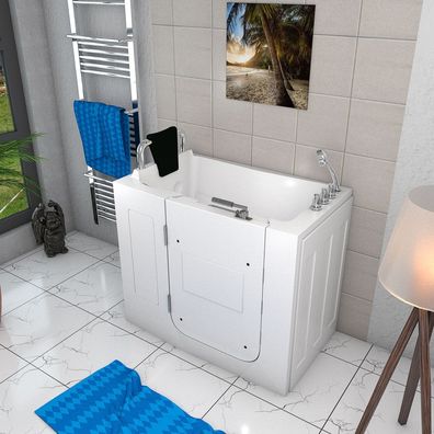 Sitzbadewanne Senioren Wanne Sitzwanne mit Tür S08-TH-B-L 110x68cm