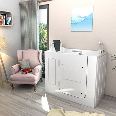 Sitzbadewanne Senioren Wanne Sitzwanne mit Tür S08-B-L 110x68cm