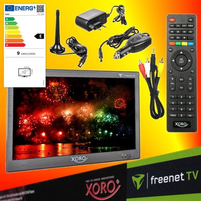 Xoro PTL 1050 DVB-T2 tragbarer HD freenet TV Fernseher 12V 24V 230V LED-TV EEK E