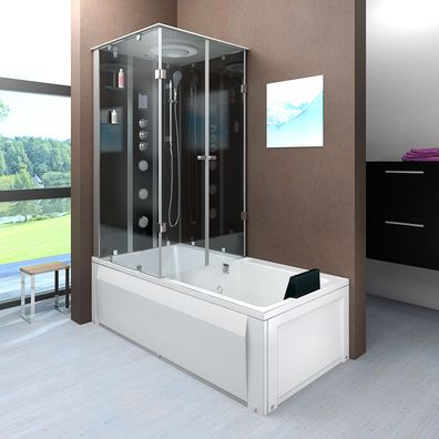 Dusche Wanne Kombination K05-R33 Duschkabine 90x180 cm