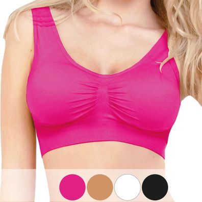 3er Pack BH mit Polster Seamless Bustier Yoga Sport ohne Bügel Unterwäsche Damen