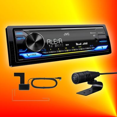 JVC KD-X472DBT DAB+ FM Autoradio DAB-Antenne Mikrofon Bluetooth Alexa VarioColor