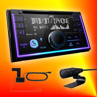 JVC KW-DB95BT DAB+ FM Autoradio DAB-Antenne Mikrofon CD Bluetooth VarioColor USB