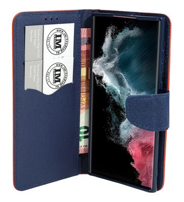 Buch Tasche "Fancy" kompatibel mit Samsung GALAXY S23 ULTRA (SM-918B) Etui mit