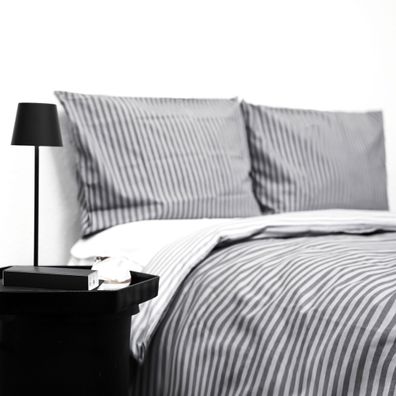 Gestreifte Bettwäsche mit Reißverschluss 200x200 cm, 2x Kissenbezug 80x80 cm