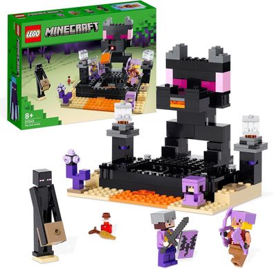 LEGO Minecraft End-Arena Set Action-Spielzeug mit Lava, Enderdrache und Enderman-F