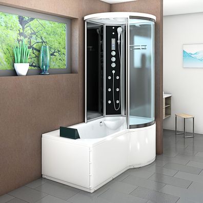 Kombination Badewanne Dusche K55-L33 Duschtempel 170x100 cm