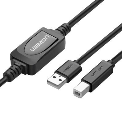 Ugreen US122 USB-B-USB-A 2.0 Druckerkabel 15 m 480 Mbit/s – Schwarz