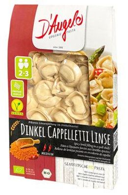 D'Angelo 3x Dinkel Cappelletti Linse, Teigware mit Pikanter Linsenfüllung im