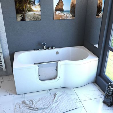 Seniorenwanne mit Tür Whirlpool S12-AIR-L-ALL Badewanne 170x85cm